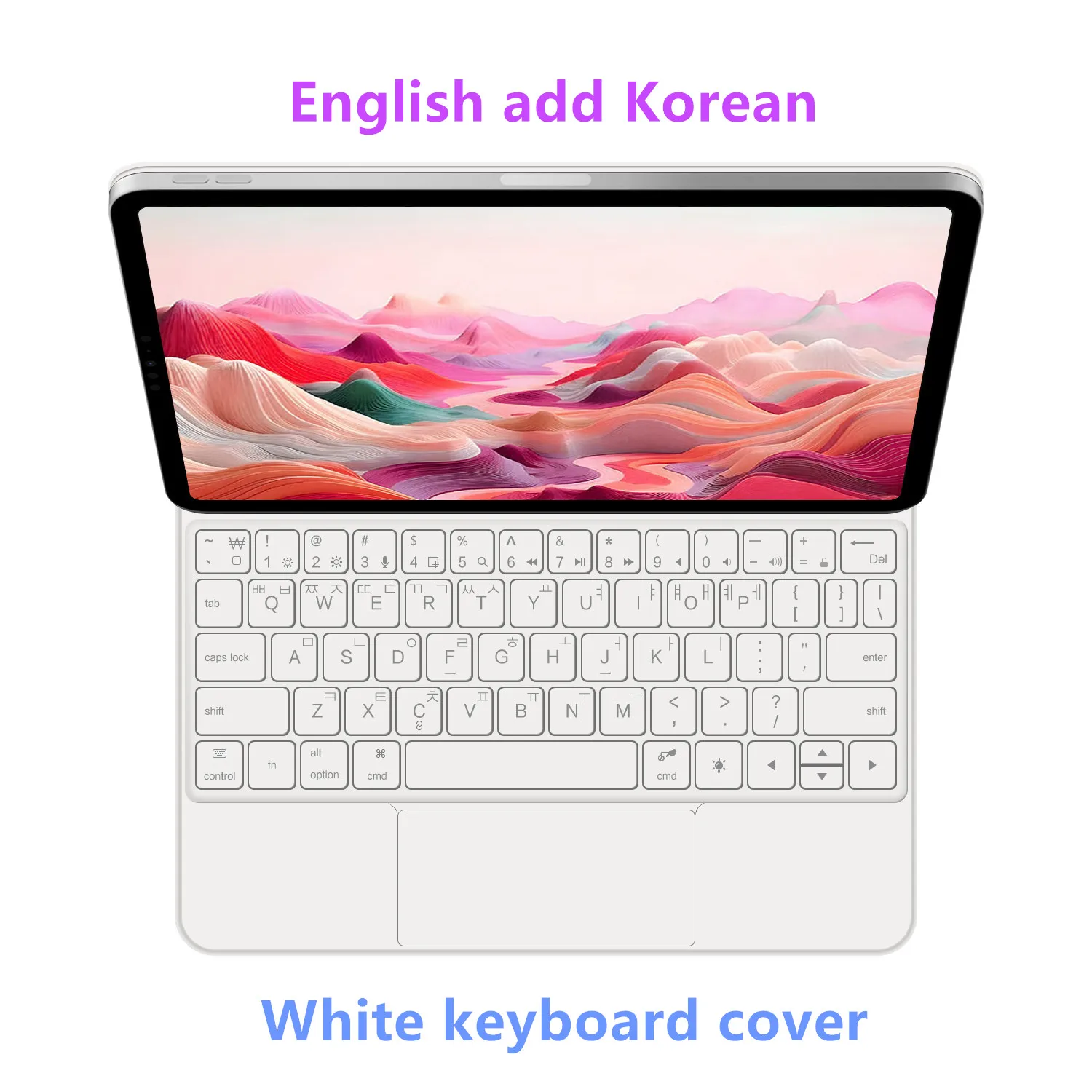 Magic Keyboard for iPad Air 13 inch M4 2026 M3 M2 Pro 12.9'' Smart Case Spanish Portuguese Hebrew French German 한국어 키보드 Keyboard - Image 13