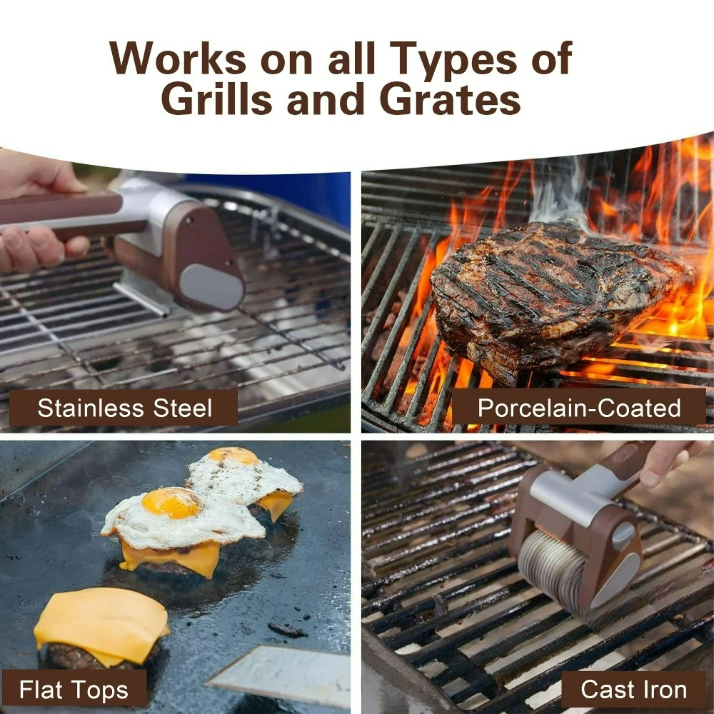 Wireless Electric BBQ Cleaning Brush with Light Rechargeable Stainless Steel for Outdoor Camping Commercial Home Send a Brush - Image 5