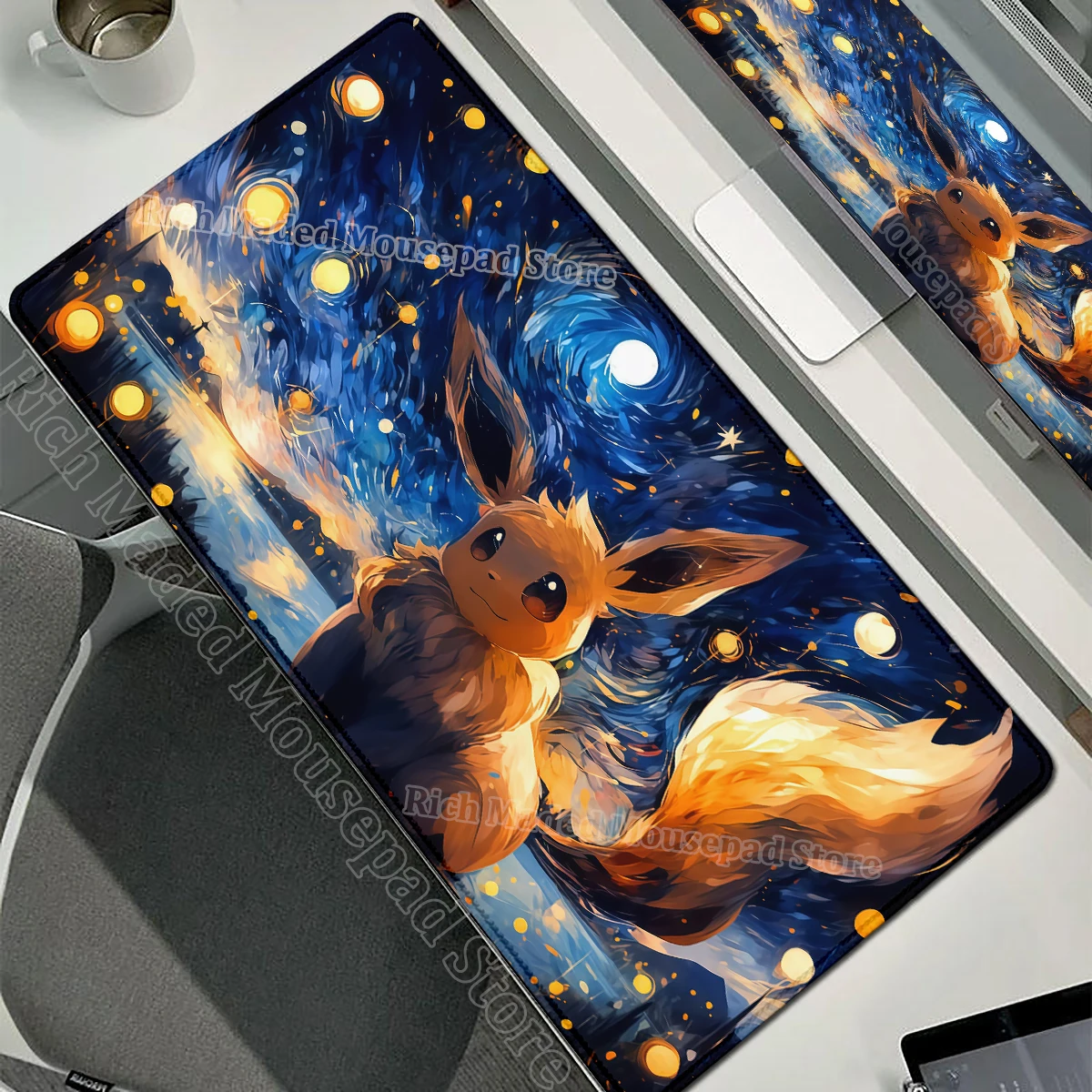 Game Card Pad Gaming Carpet Anime Keyboard Pad Pokemon Eevee Mousepad Gamer Mouse Pads Laptop Extended Desk Mat PC Cabinet Rug - Image 21