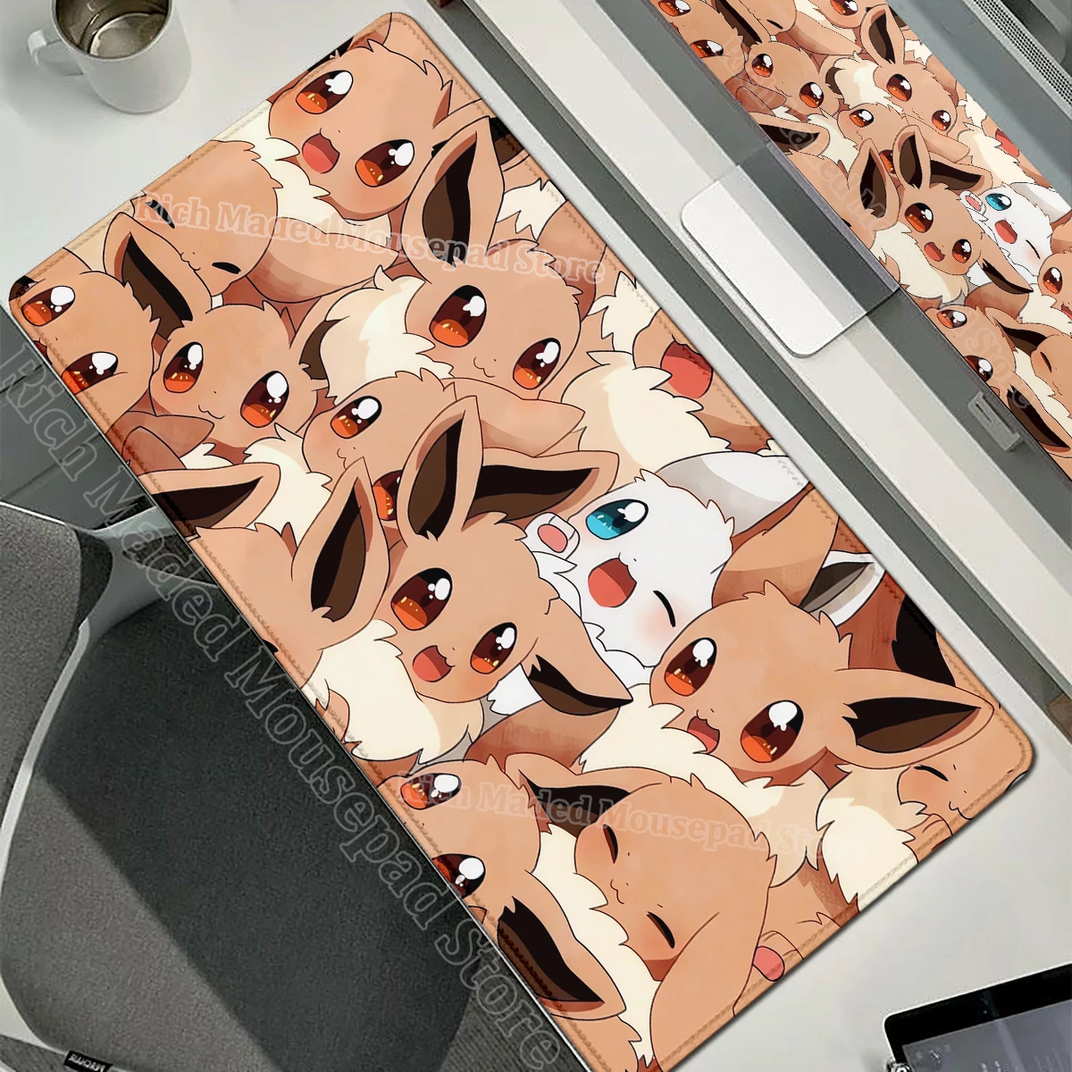 Game Card Pad Gaming Carpet Anime Keyboard Pad Pokemon Eevee Mousepad Gamer Mouse Pads Laptop Extended Desk Mat PC Cabinet Rug - Image 11