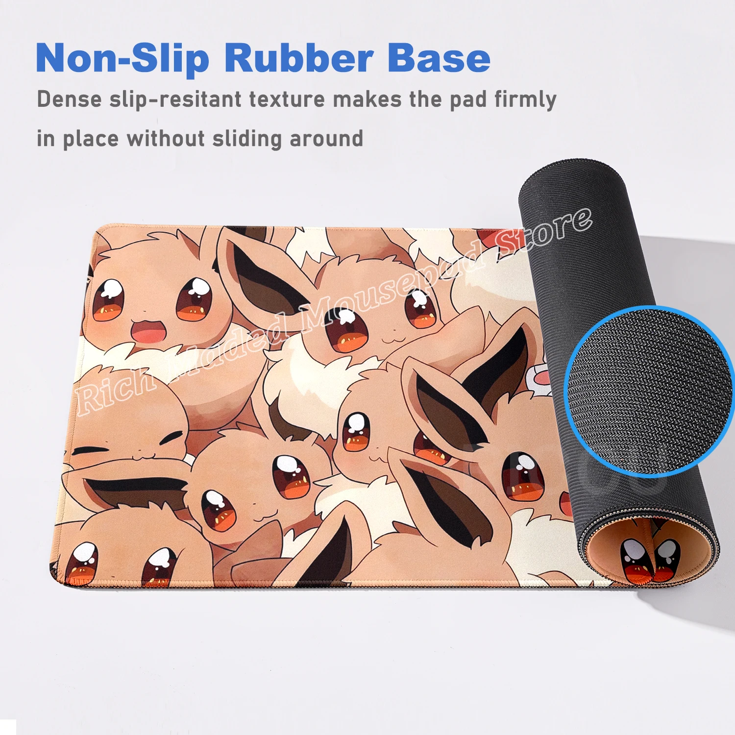 Game Card Pad Gaming Carpet Anime Keyboard Pad Pokemon Eevee Mousepad Gamer Mouse Pads Laptop Extended Desk Mat PC Cabinet Rug - Image 5