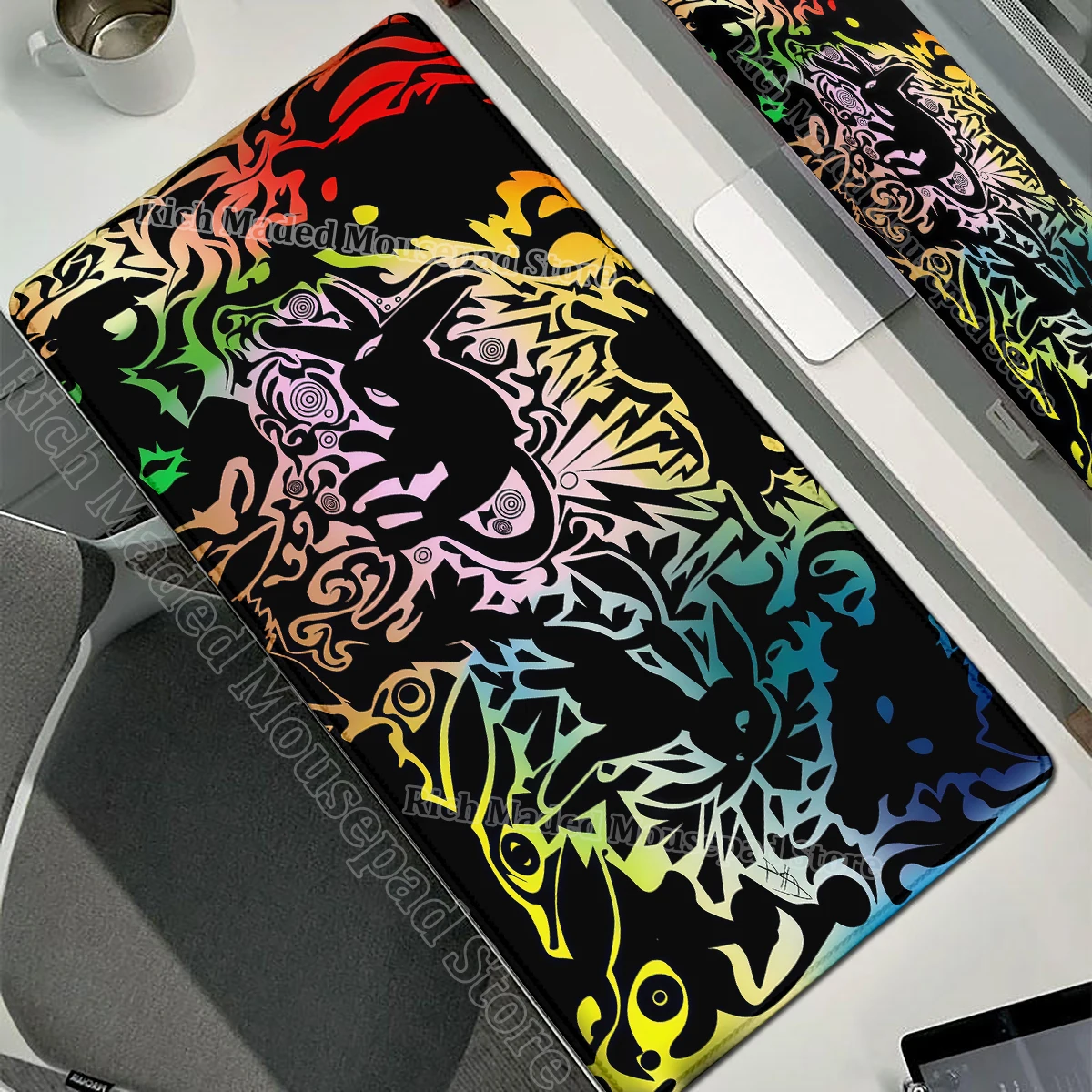 Game Card Pad Gaming Carpet Anime Keyboard Pad Pokemon Eevee Mousepad Gamer Mouse Pads Laptop Extended Desk Mat PC Cabinet Rug - Image 10