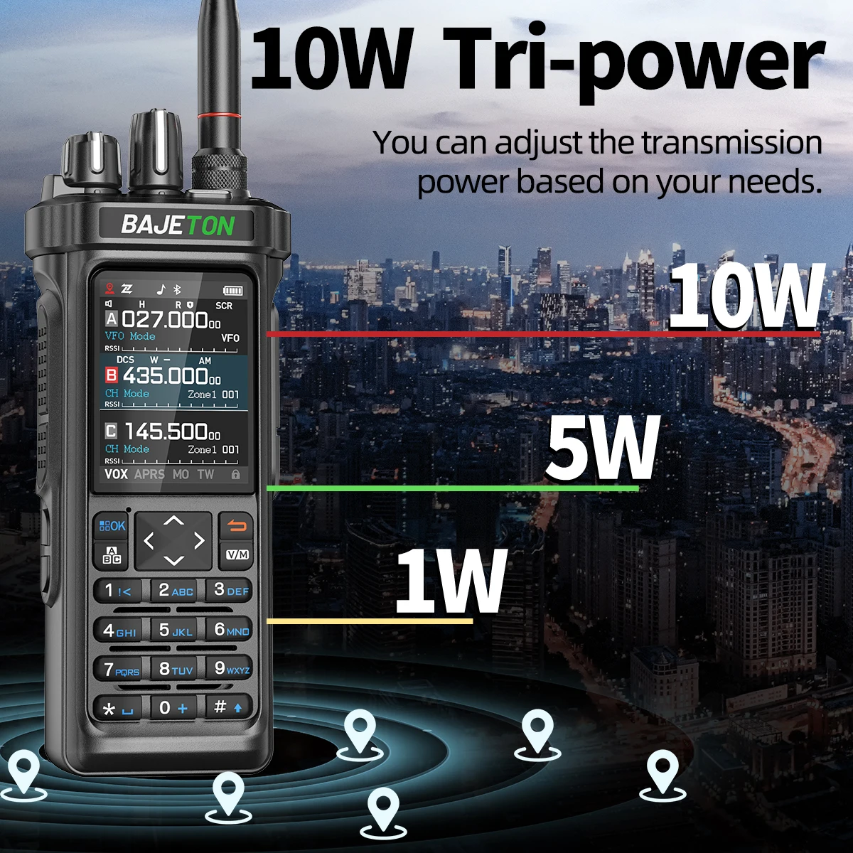 BAJETON BJ-9000 GPS APRS Walkie Talkies 10W CB 27Mhz Receive Bluetooth Programming Long Rang NOAA VOX RT-950 RT-950PRO Ham Radio - Image 4