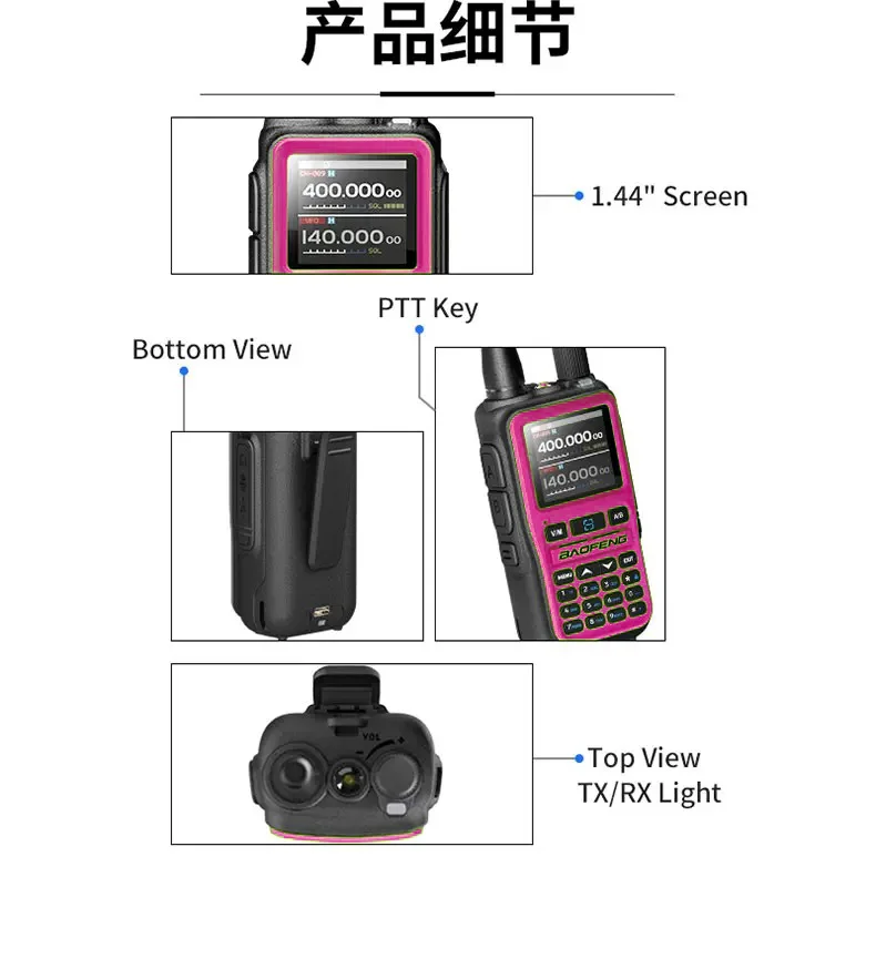 2 Pack BAOFENG UV-5R Mini Dual Band Two-Way Radio (5W/999CH) - Bluetooth APP Programming, NOAA Alert, Type-C Fast Charging - Image 6
