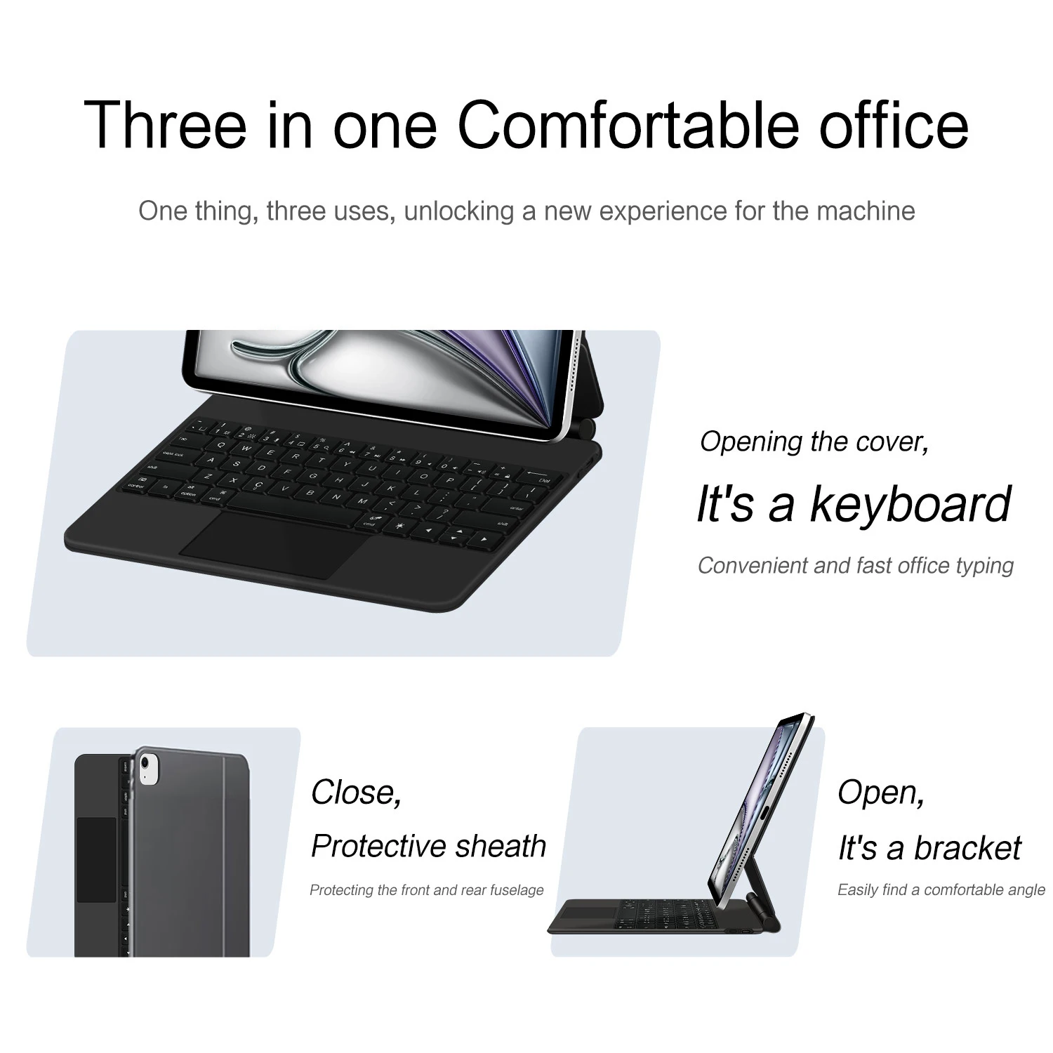 Magic Keyboard for iPad Air 13 inch M4 2026 M3 M2 Pro 12.9'' Smart Case Spanish Portuguese Hebrew French German 한국어 키보드 Keyboard - Image 4