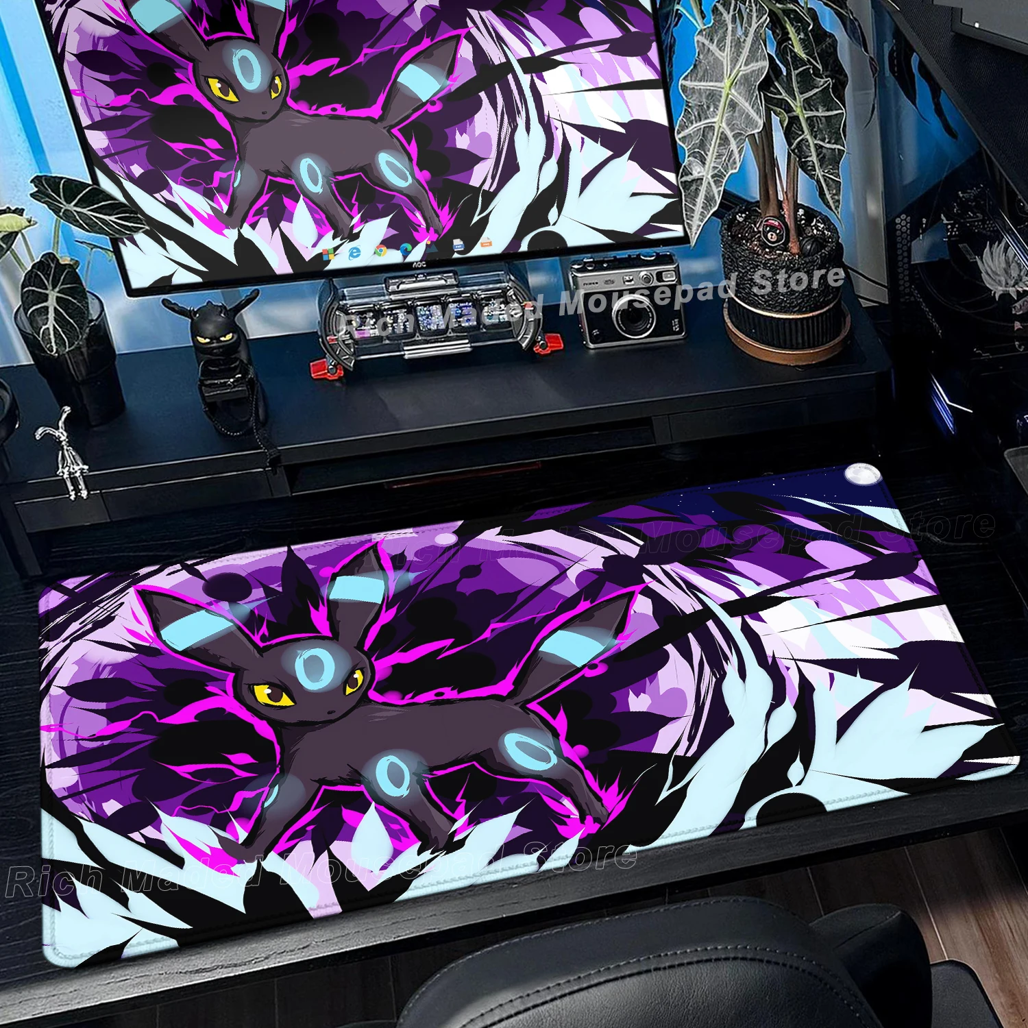 Game Card Pad Gaming Carpet Anime Keyboard Pad Pokemon Eevee Mousepad Gamer Mouse Pads Laptop Extended Desk Mat PC Cabinet Rug - Image 2