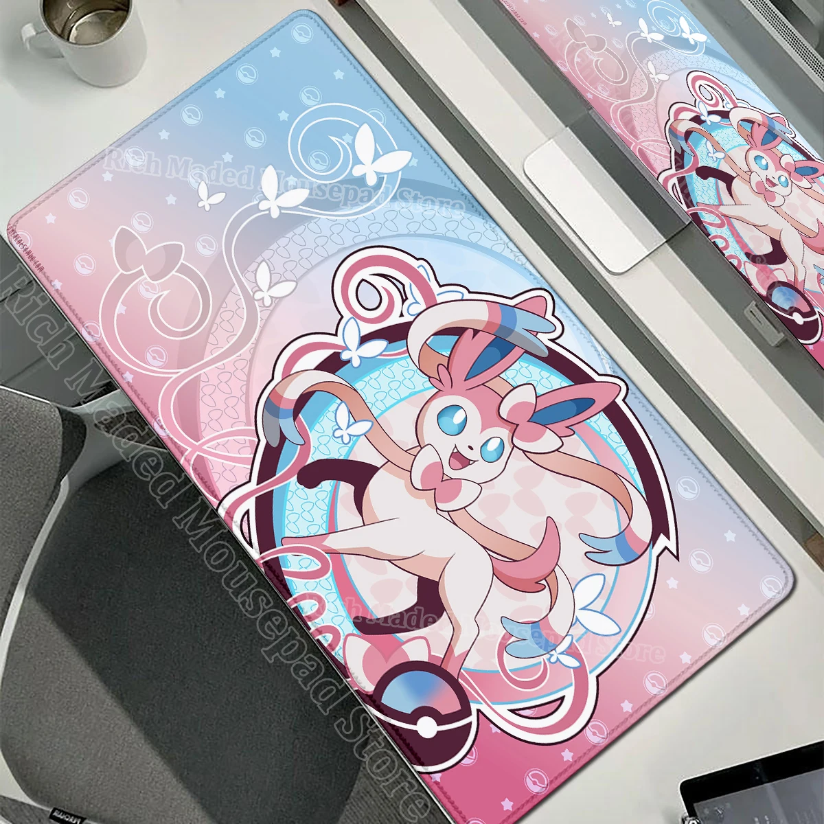 Game Card Pad Gaming Carpet Anime Keyboard Pad Pokemon Eevee Mousepad Gamer Mouse Pads Laptop Extended Desk Mat PC Cabinet Rug - Image 8