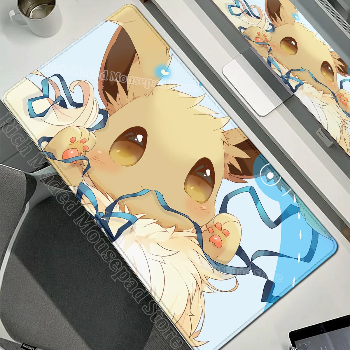 Game Card Pad Gaming Carpet Anime Keyboard Pad Pokemon Eevee Mousepad Gamer Mouse Pads Laptop Extended Desk Mat PC Cabinet Rug - Image 7