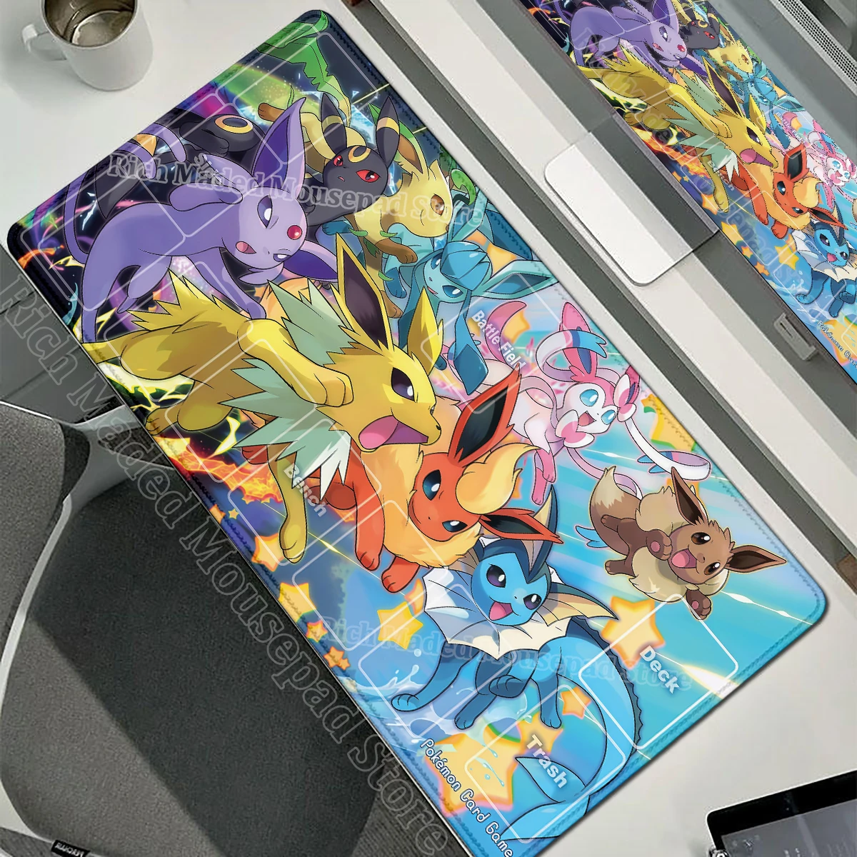 Game Card Pad Gaming Carpet Anime Keyboard Pad Pokemon Eevee Mousepad Gamer Mouse Pads Laptop Extended Desk Mat PC Cabinet Rug - Image 22