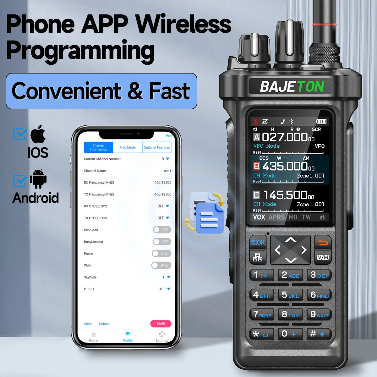 BAJETON BJ-9000 GPS APRS Walkie Talkies 10W CB 27Mhz Receive Bluetooth Programming Long Rang NOAA VOX RT-950 RT-950PRO Ham Radio - Image 6