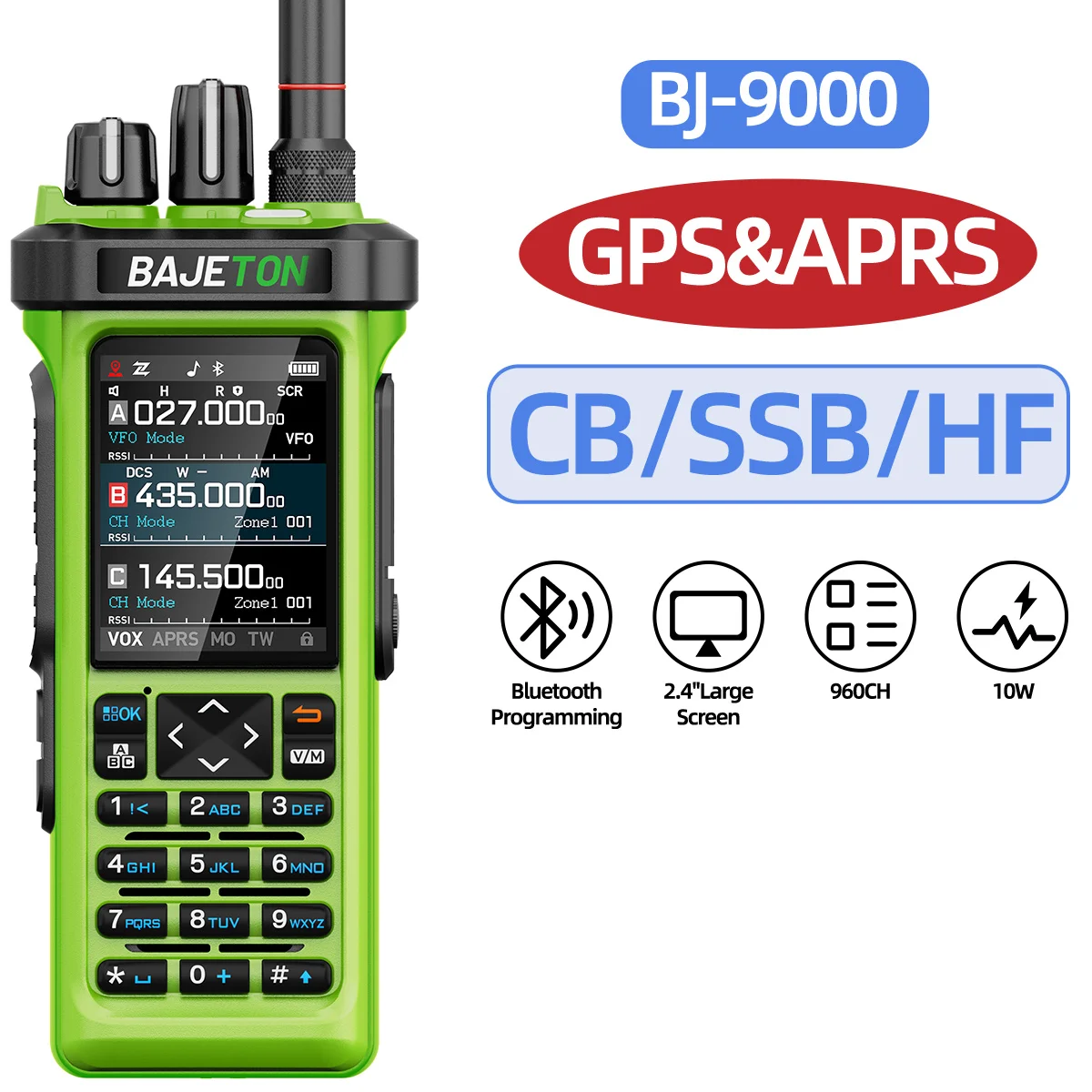 BAJETON BJ-9000 GPS APRS Walkie Talkies 10W CB 27Mhz Receive Bluetooth Programming Long Rang NOAA VOX RT-950 RT-950PRO Ham Radio - Image 9
