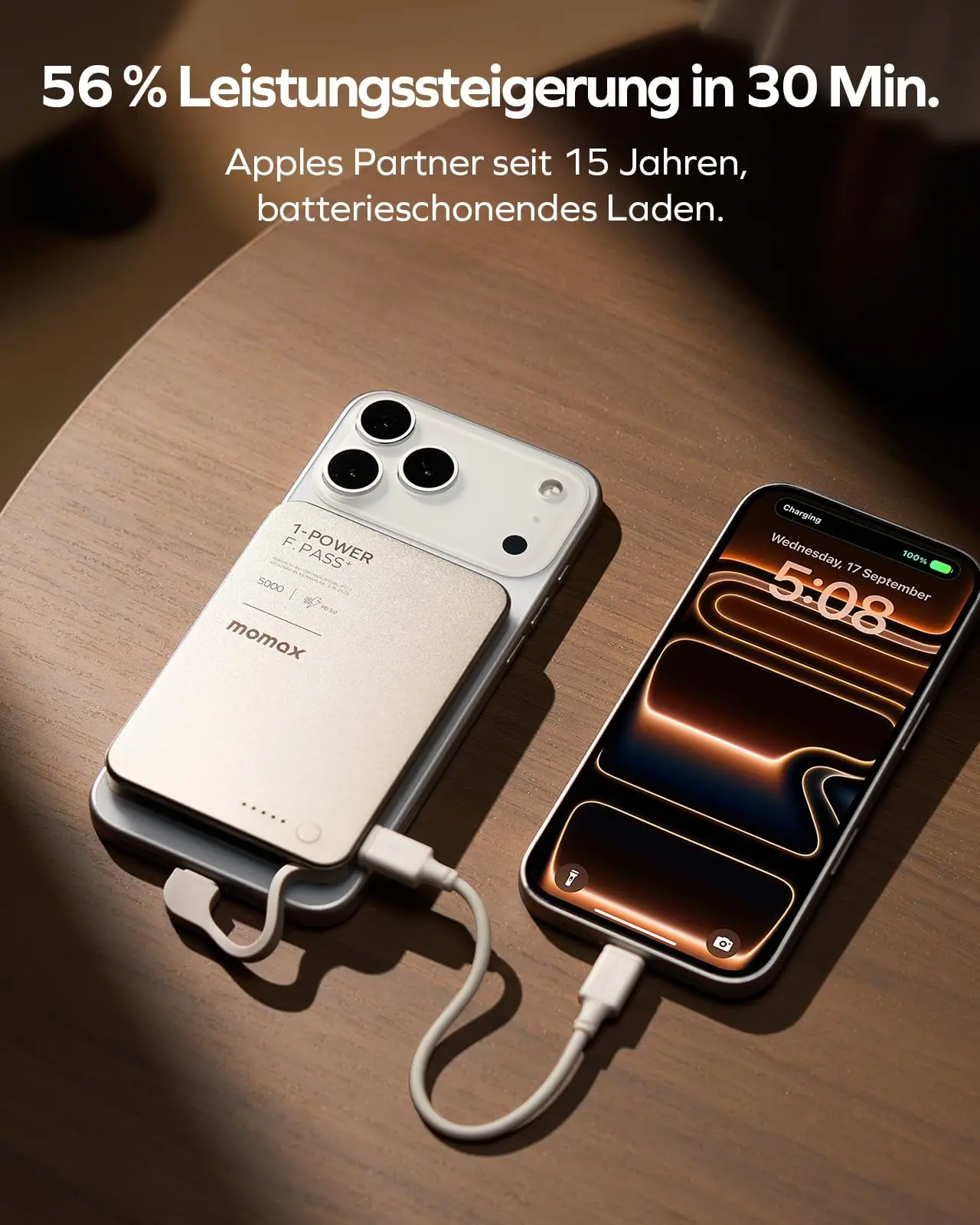 MOMAX 25W Power Bank Fast Charge 10000mAh Type C Cable PowerBank Phone External Battery for iPhone 17 Pro Max - Image 6