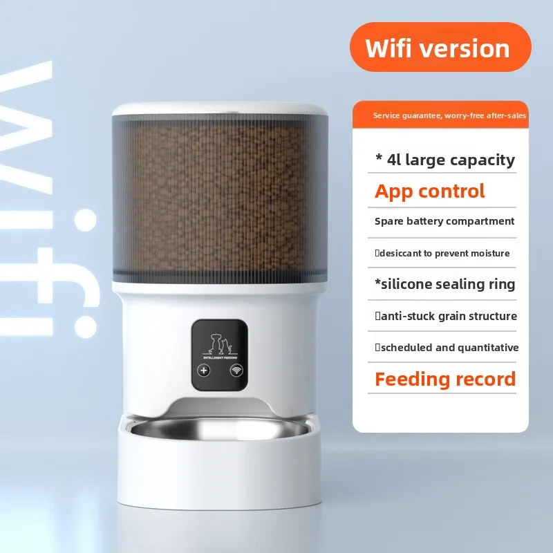 HD Video Automatic Pet Feeder for Cats Dogs 4L Smart Timed Quantitative Food Dispenser with Stainless Steel Bow Pet Supplies - Image 10
