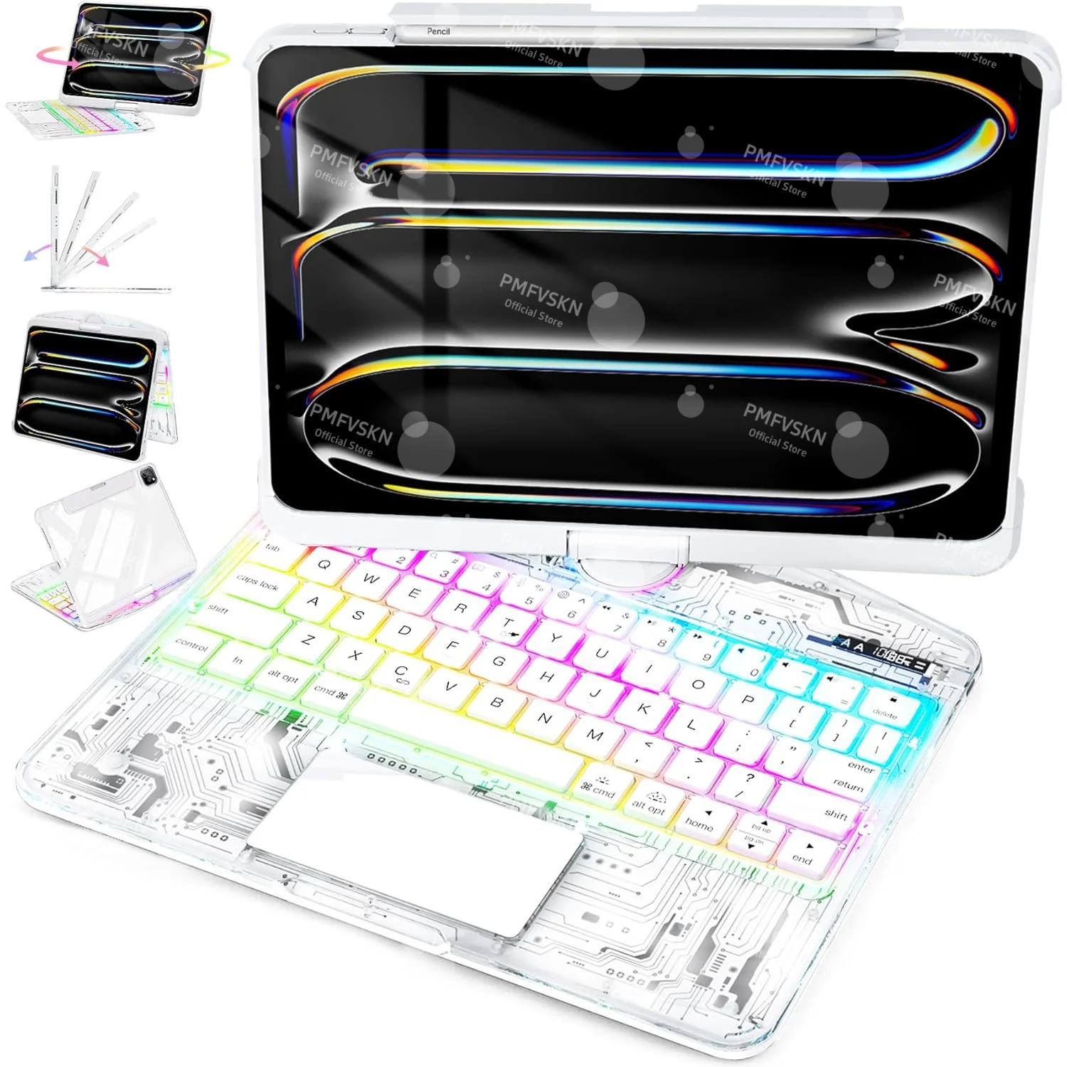 360° Rotate Magic Keyboard For iPad Pro 11 2024 2022 Air 4 5 6 7 For iPad 12.9 13 10th Generation 11th A16 2025 6th 5th 4th Gen - Image 7