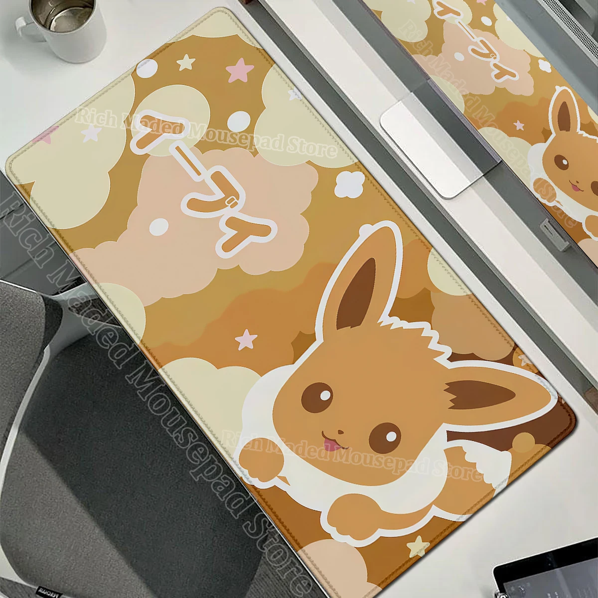 Game Card Pad Gaming Carpet Anime Keyboard Pad Pokemon Eevee Mousepad Gamer Mouse Pads Laptop Extended Desk Mat PC Cabinet Rug - Image 14
